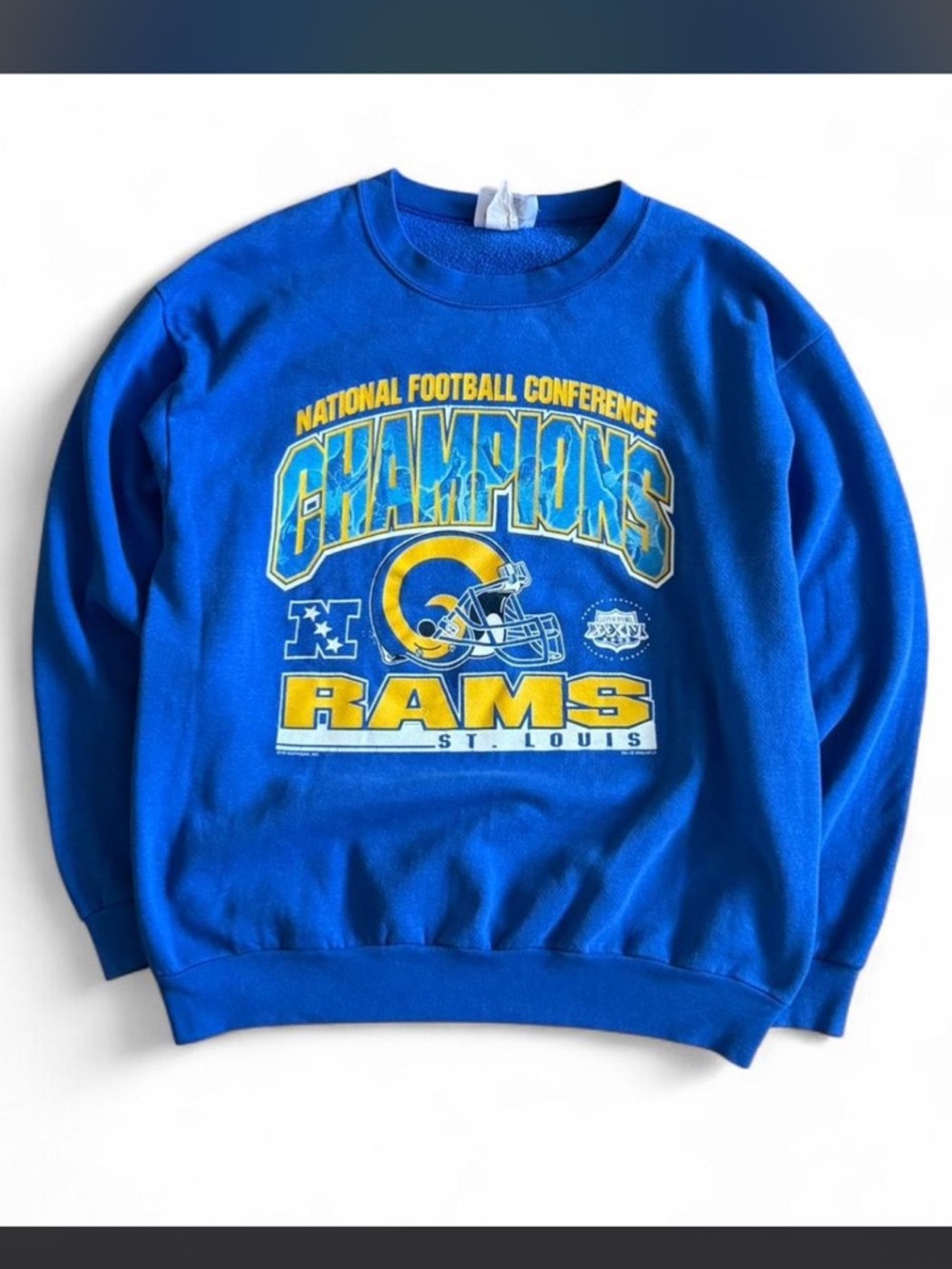 St. Louis Rams vintage 'Champions' Crewneck Sweatshirt - Blue & Yellow